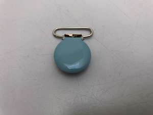 Sele clips - rund og i lyseblå, 25 mm
